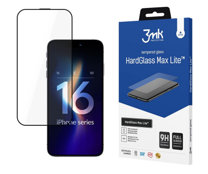 Szkło i folia ochronna 3mk HardGlass Max Lite Black do Apple iPhone 16 Pro/ 17